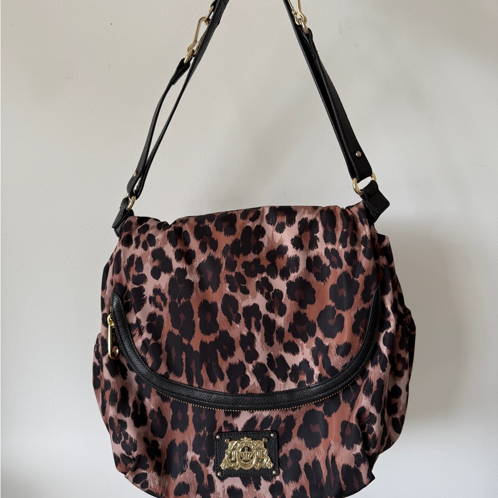 Juicy Couture Brown and Black Leopard Print Shoulder Bag / diaper bag